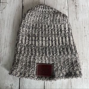 PREOWNED LOVE YOUR MELON GREY WHITE BLACK BEANIE HAT UNISEX